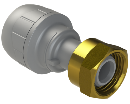 Polyplumb Enhanced Grey 15mm X 3/4" Straight Tap Connector PB71534 (Brass Connecting Nut)
