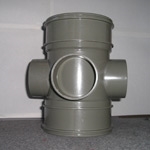 110MM THREE WAY BOSSED PIPE - DOUBLE SOCKET (SOLVENT GREY)