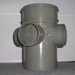 110MM THREE WAY BOSSED PIPE - SINGLE SOCKET (SOLVENT GREY)