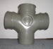 110MM DOUBLE BRANCH - TRIPLE SOCKET - 87 1/2 DEGREE (SOLVENT GREY)