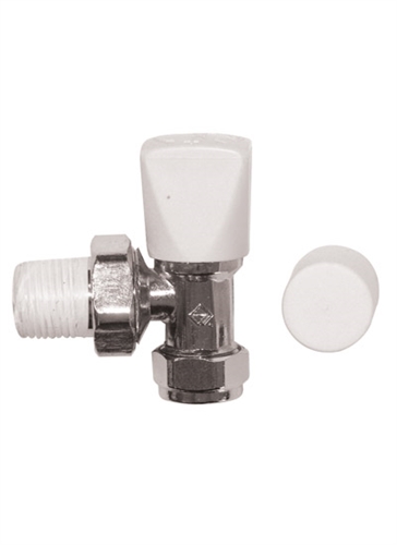 CRESTALUX 8mm Angled Radiator Valve LS/WH